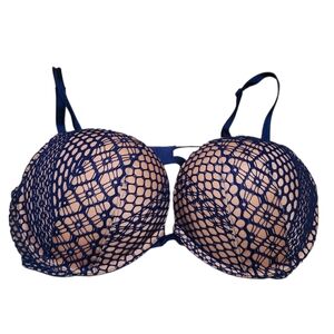 Women’s 36C Victoria's Secret Bombshell Plunge Add-2-Cups Blue After Dark Bra